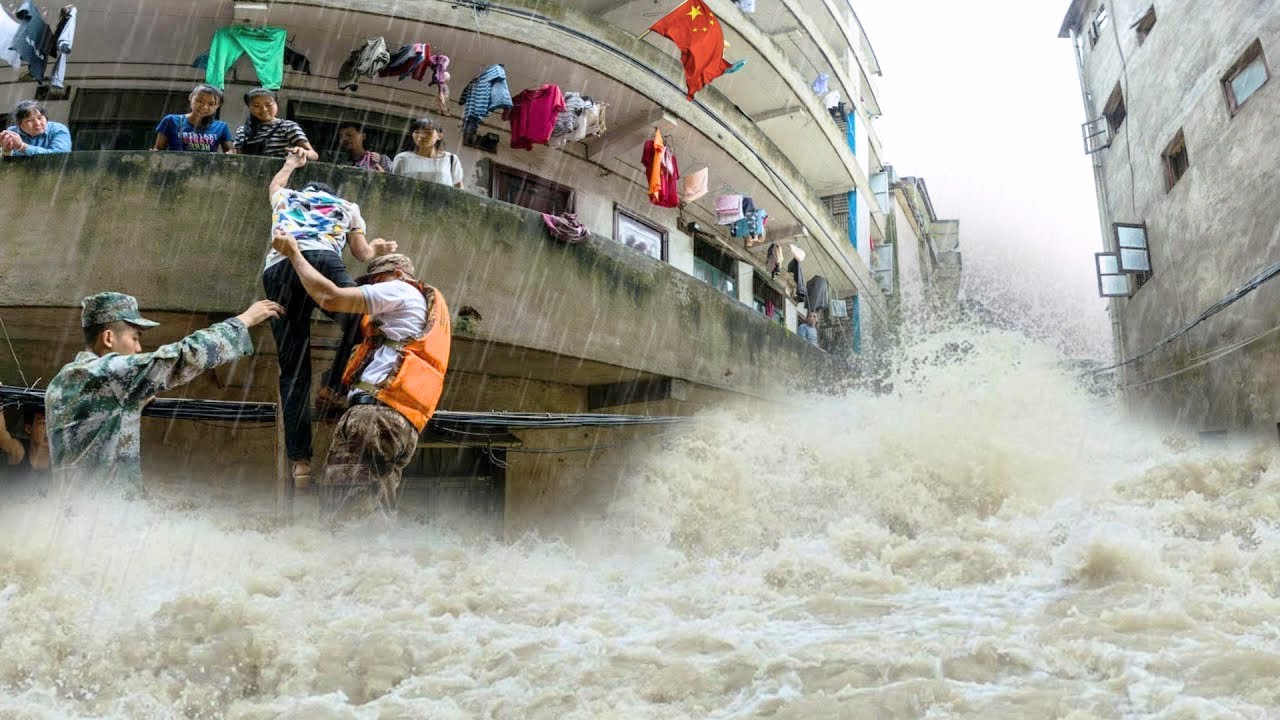 CHINA NOW! Typhoon Wutip Destroys Guangdong! Floods Swallow Cities - 68,000 Evacuated