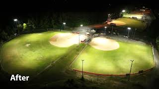 Aerial View of Lighting Upgrade in Durham, NC