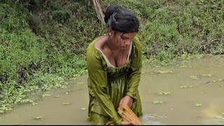 New Amazing Village Old Fisherman Fishing Catching In River Water & Best Fish Catching..