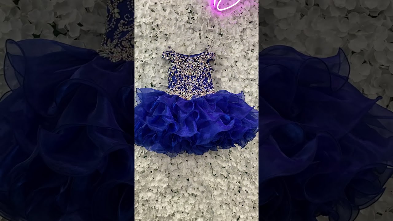 Little Rosie Girls Cupcake Short Pageant Dress Royal Blue SR480