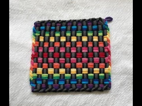 Split Loop Wave Loom Pattern Potholder Rainbow Basketweave Large Pro Weaving Loom Split Loop Weave ...