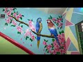 Macaw bird Wall Paint.. #simplewallpainting #wallart #trending #viralvideo 