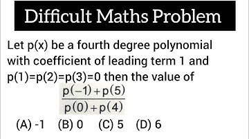 FIITJEE | p(x) be a fourth degree polynomial with coefficient of leading term 1 and p(1)=p(2)=p(3)=0