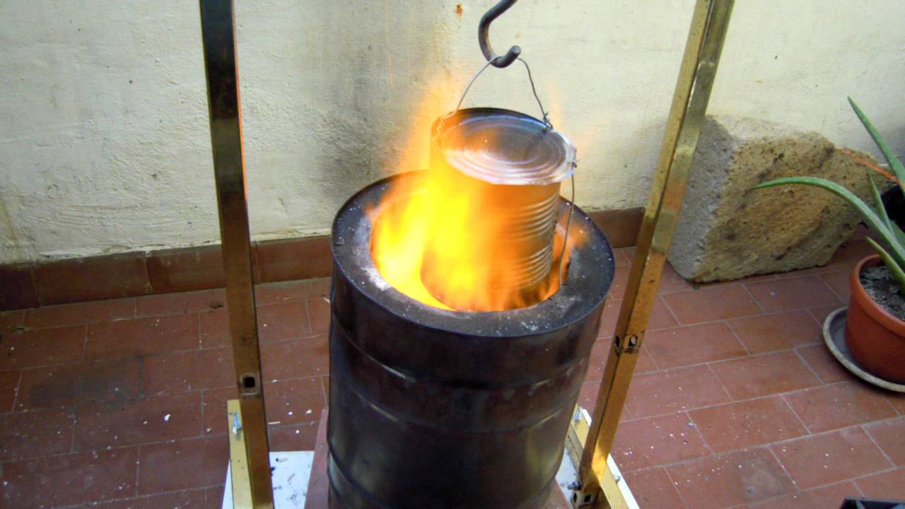 Melting lead with woodgas stove and charcoal YouTube