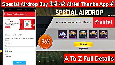 Airtel Thanks App Se Airdrop Kaise Purchase Kare | Redeem Code Kaise banaye  | FF Airdrop