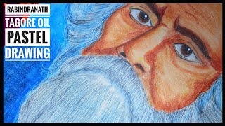 First try - Oil pastel drawing - Rabindranath Tagore