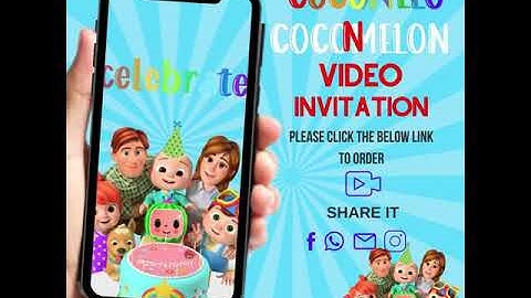 COCOMELON  JJ Birthday Video Invitation
