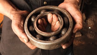 Knife Making - Forged A Super Sharp Machete Knife out of Rusted Bearing || Super Sharp Knife