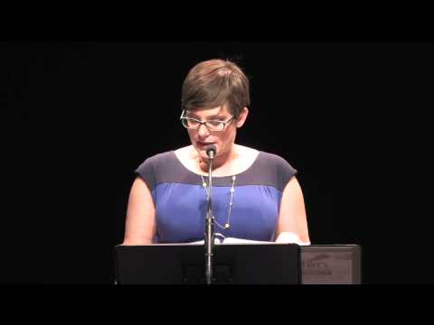 Allison Brewer reading "Nature and Nurture"