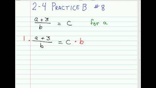 Solving Equations for a Specific Variable