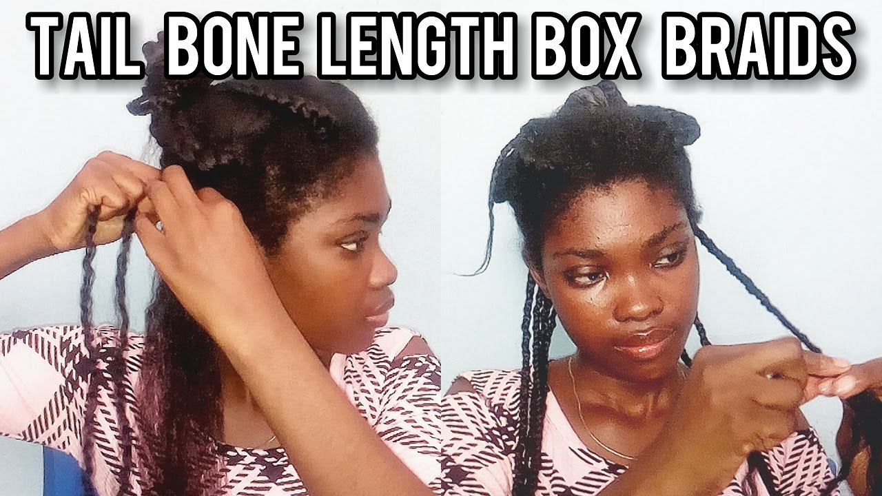 HOW TO DO BOX BRAIDS: HOW I INSTALLED MY TAIL BONE LENGTH BOX BRAIDS: DAY  1: RELAXED HAIR 2021 - YouTube