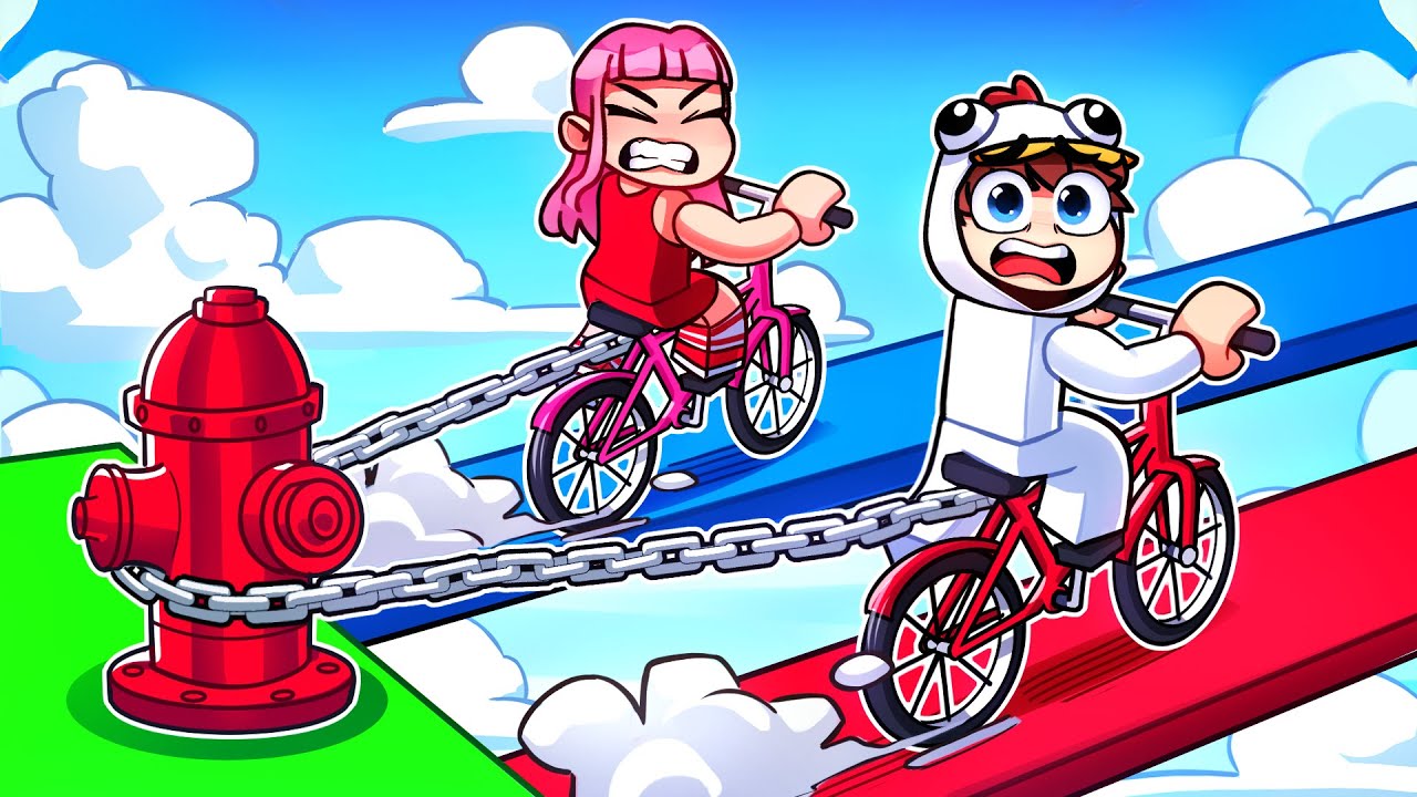 Faire du Vélo ENCHAINÉ avec mes AMIS sur Roblox !