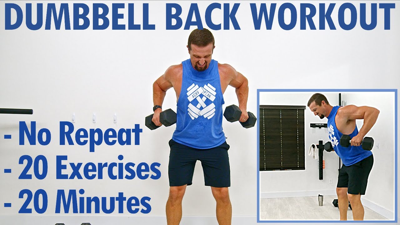 20 Minute Dumbbell Back Workout [No Repeat] - Great For Beginners - YouTube