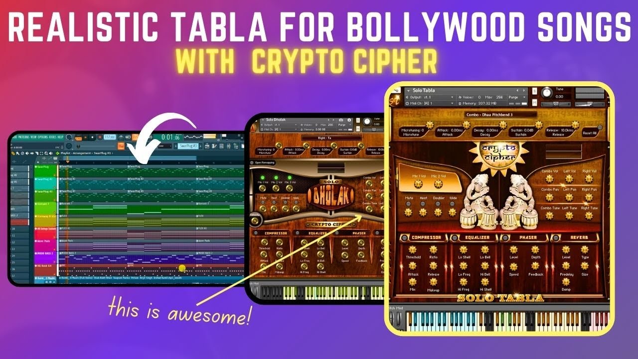 Create Realistic Tabla and Dholak Grooves with Crypto Cipher!