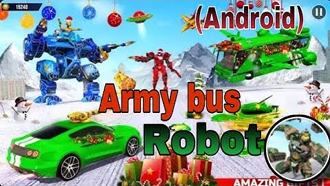 army bus robot car gam 3d || bus robot car game |