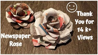 Newspaper Rose / Recycle / DIY Newspaper / 5 Minutes craft / Flowers Ideas / Best out of Waste