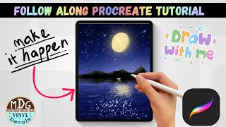 How to Draw a Moonlight Reflection in Procreate