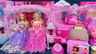 13 Minutes Satisfying With Unboxing Barbie Princess Cozy Bedroom Dress Up Playset Asmr Review Toys