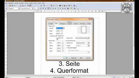 Wie stelle ich bei OpenOffice auf Querformat um?