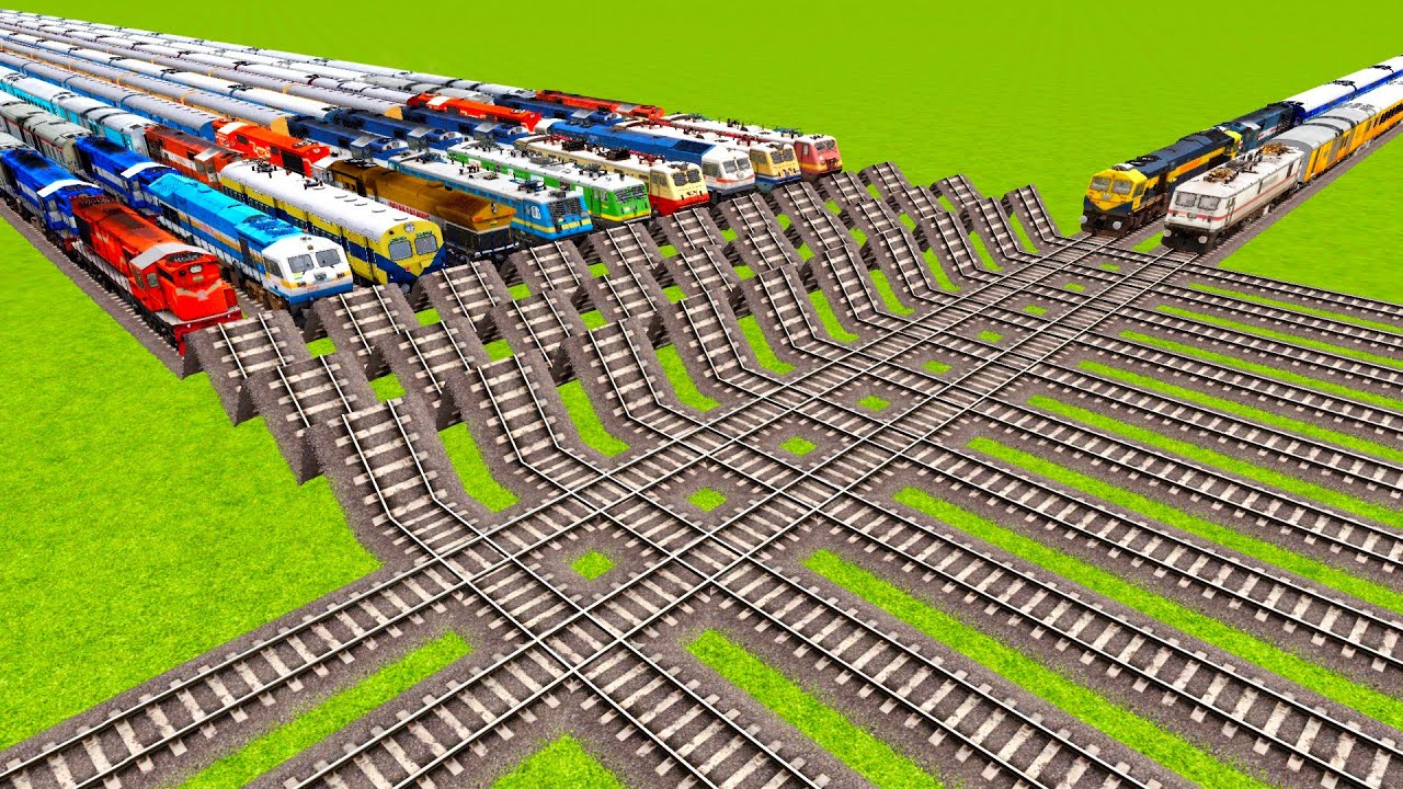 GROUP OF TWELVE TRAINS RELEASING AND CRASHING ON RISKY RAILWAY LINES|Train simulator|Railworks|
