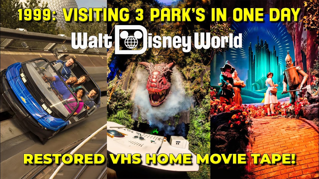 Restored 1999 Walt Disney World VHS Home Movie Tape: Visiting Three Park's in One Day