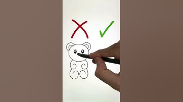 How to draw teddy bear 🧸😆 #lol #memes #drawing #shorts