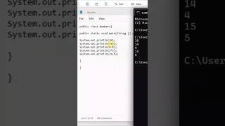 How to Print Numbers in Java 🔢 | #java #beginners #programming #numbers #shorts #display #running