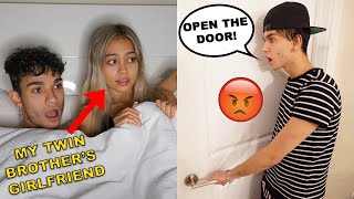CHEATING WITH THE DOOR LOCKED PRANK ON TWIN BROTHER!