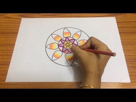onam pookalam drawing|easy pookalam drawing for beginners|simple pookalam idea for onam festival