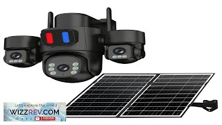 AOV 6MP HD Solar Powered Three Lens Security Camera 4G 360 Panoramic