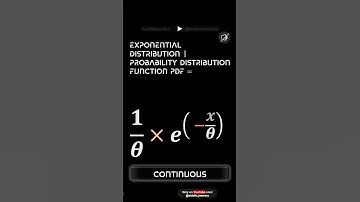 Exponential Distribution  Probability Distribution Function Pdf =     #     Maths  !  Statistics #Ex