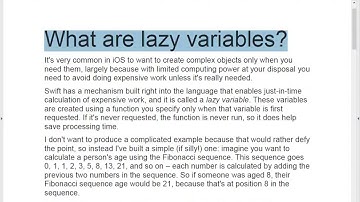 IOS Swift Interview Questions and Tricks (What are lazy variables)