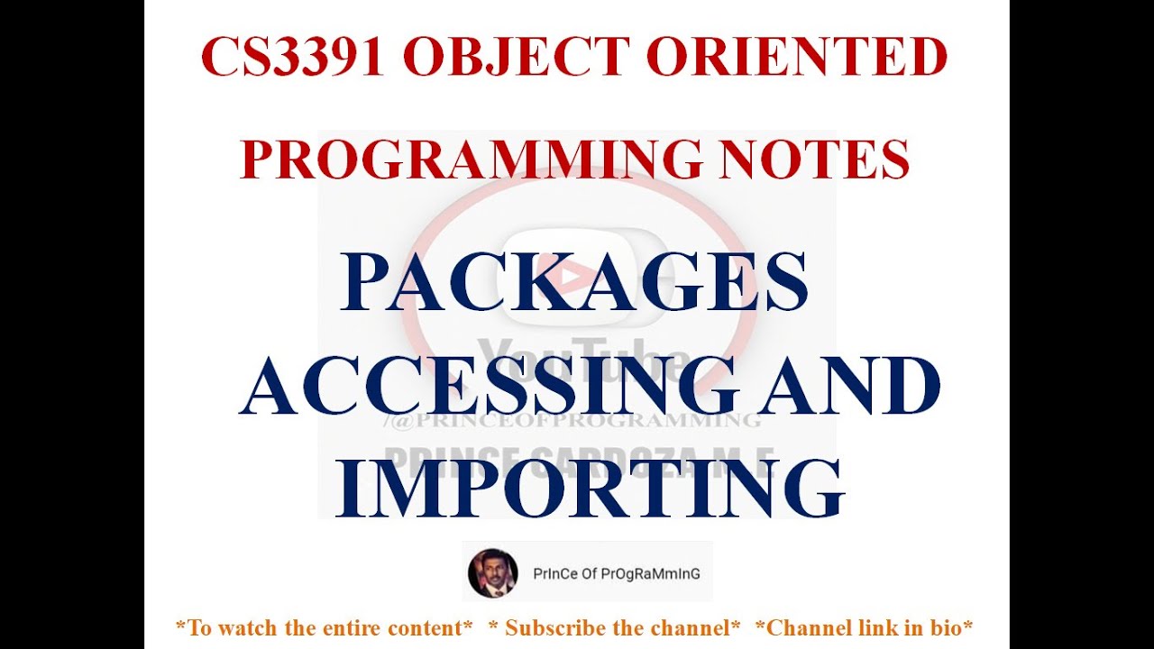 PACKAGES IN JAVA NOTES | IMPORTING & ACCESSING PACKAGES | CS3391 OBJECT ...