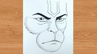 Hanuman ji angry looks outline pencil drawing | god bajrangbali art