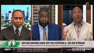 FIRST TAKE | Shut the Hell Up?! - Stephen A. RIPS Jaylen Brown over comments urging him to retire