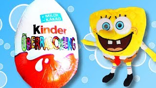 Kinder Surprise Eggs Unboxing with Spongebob