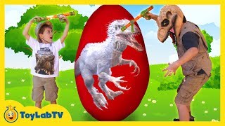 GIANT EGG SURPRISE OPENING! Indominus Rex & Biggest Dinosaur Toy Egg, Ultra T-Rex Kids Video