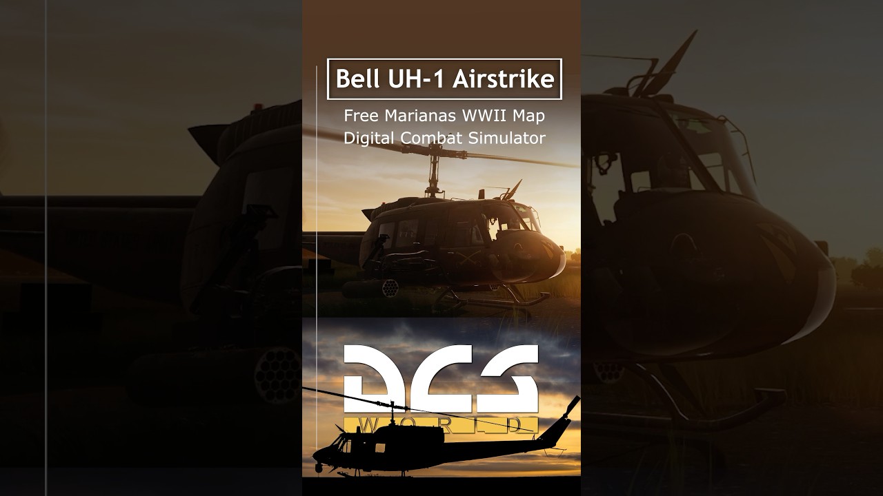 DCS World Marianas WWII New Map Bell UH-1D formation Airstrike 