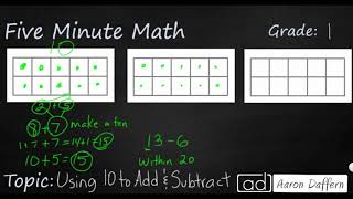 1st Grade Math Using 10 to Add and Subtract