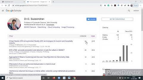 Google Scholar Citation, H-Index and i10