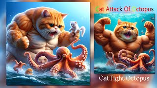 Cat Attack of Octopus || Cat Fight Octopus #catvideos #trending #meow