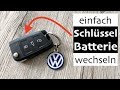 VW Golf 7 Schlüssel Batterie wechseln - so einfach gehts