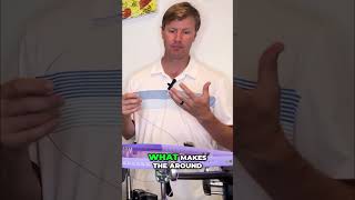 Stringing the top and bottom cross of the around the world tennis stringing method