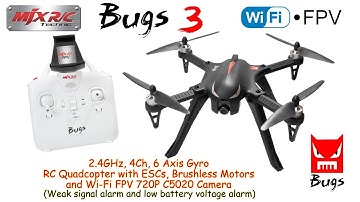 MJX Bugs 3 RC Quadcopter (RTF) with Wi-Fi FPV 720P C5020 Camera + Eken H9 on board