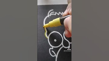 Drawing Simpsons Glow Effect Homer Simpson Bart Simpson #shorts