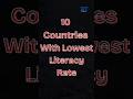 Top 10 Countries With The Lowest Literacy Rate in 2025! 🌍📚
