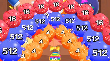 Satisfying mobile game / jelly 2048 - Blob Merge 3d gameplay walkthrough max level part 1
