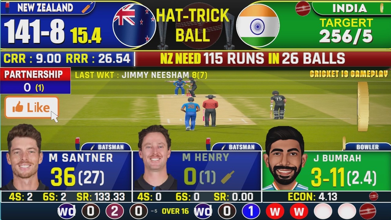 IND Vs NZ T20 WC Final Match | Cricket Highlights | IND vs NZ Final 2nd inning Last 3 Over