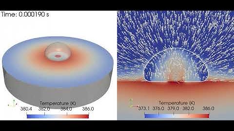 Pool boiling of water - 2D axi simulation with OpenFOAM