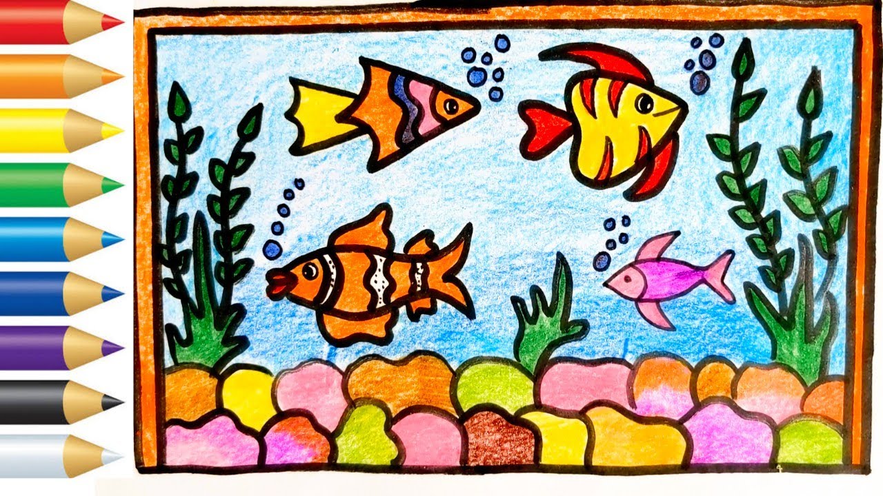 Kids Drawing on Instagram: Fish in Aquarium 😍 #kidsart #art #kids  #painting #kidsartwork #kidsactivities #drawing #kidscrafts #creativekids  #artforkids #artcl…